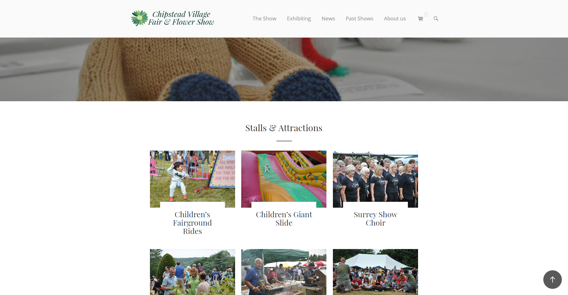 The Chipstead Village Fair & Flower Show website front page.